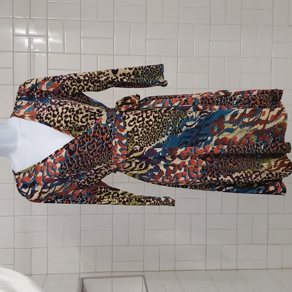 Uncle Frank Dresses & Skirts - Uncle Frank Cheetah/Leopard Print Wrap Dress